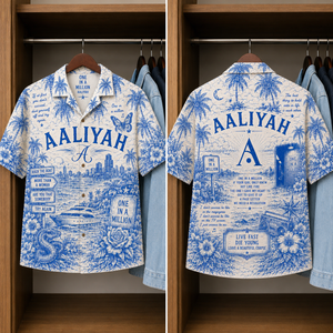 Aaliyah Tropical Hawaiian Shirt - Tropical Blue Inpsired Hawaiian Shirt