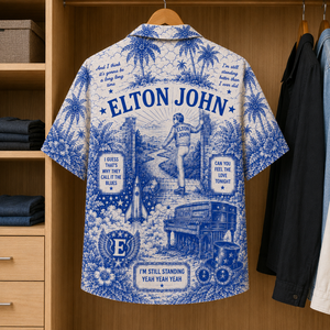 Elton John Tropical Hawaiian Shirt - Tropical Inpsired Hawaiian Shirt Iconic