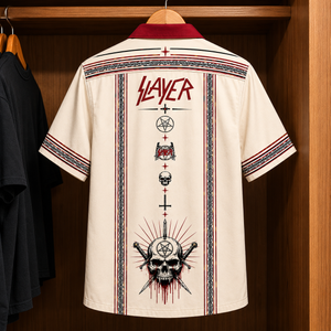 Slayer Luxury Design Hawaiian Shirt - Mexican Inpsired Hawaiian Shirt White Version