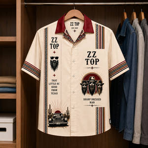 ZZ Top Luxury Design Hawaiian Shirt - Mexican Inpsired Hawaiian Shirt White Version