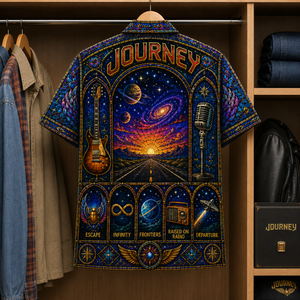Journey Stained Glass Hawaiian Shirt - Unisex Button Up