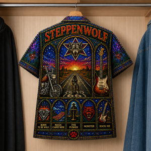 SteppenWolf Inspired Stained Glass Hawaiian Shirt - Unisex Button Up