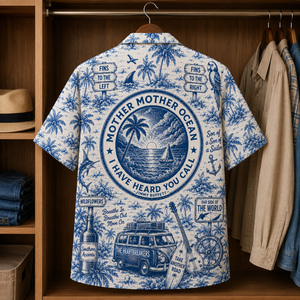 Jimmy Buffett Tropical Blue Hawaiian Shirt - Unisex Music Collage Button Up