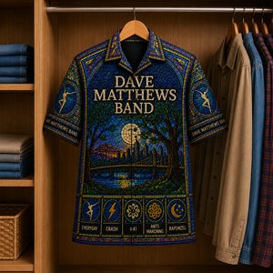 Dave Matthew Stained Glass Hawaiian Shirt - Unisex Music Collage Button Up