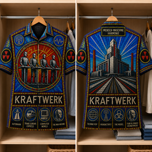KraftWerk Stained Glass Hawaiian Shirt - Unisex Button Up