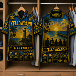 YellowCard Stained Glass Hawaiian Shirt - Unisex Button Up