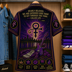 Purple Rain Stained Glass Hawaiian Shirt - Unisex Button Up