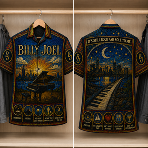Billy Joel Stained Glass Hawaiian Shirt - Unisex Button Up