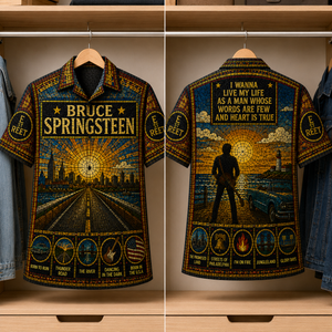 Bruce Springsteen Stained Glass Hawaiian Shirt - Unisex Button Up