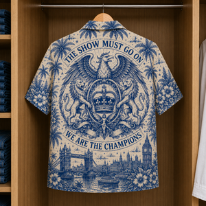 Queen Special Edition Tropical Blue Hawaiian Shirt - Unisex Music Collage Button Up