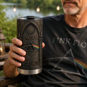 Pink Floyd 3D Printed Stainless Steel Tumbler, Dark Side of the Moon Gothic Rock Travel Cup, Music Fan Gift
