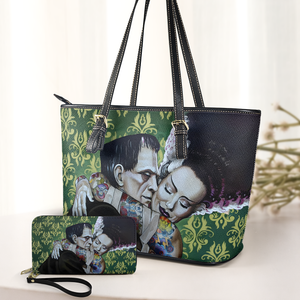 Gothic Romance Leather Handbag Frankenstein & Bride