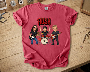 Rush Comfort Colors Tee Geddy Lee Neil Peart Alex Lifeson Band Members Tribute Shirt