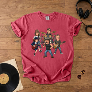 AC/DC Caricature Band T-Shirt Classic Rock Legends Graphic Tee