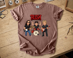 Rush Comfort Colors Tee Geddy Lee Neil Peart Alex Lifeson Band Members Tribute Shirt