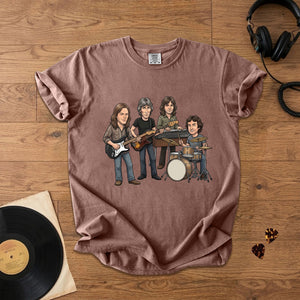 Pink Floyd Inspired Cartoon Band Comfort Tee Classic Rock Graphic T-Shirt