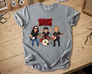 Rush Comfort Colors Tee Geddy Lee Neil Peart Alex Lifeson Band Members Tribute Shirt