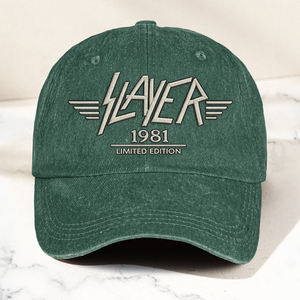 Slayer Band Logo Est 1981 Denim Cap Retro Vintage Dad Cap Gift For Dad (With Box)