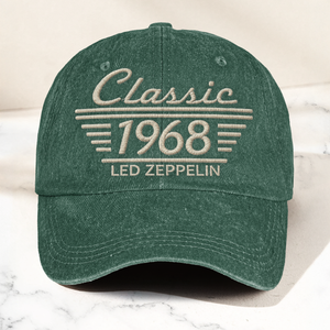Led Zeppelin Classic 1968 Est Hard Rock Heavy Metal Band Music Merch Denim Cap Retro Vintage Dad Cap Gift For Dad (With Box)