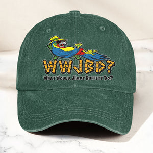 What Would Jimmy Buffett Do Denim Cap Retro Jimmy Buffett Merch Dad Hat (With Box)