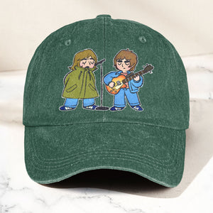 Noel & Liam Gallagher Oasis Denim Cap Vintage Oasis Merch Gift for Dad (With Box)