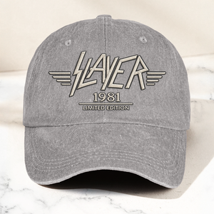 Slayer Band Logo Est 1981 Denim Cap Retro Vintage Dad Cap Gift For Dad (With Box)
