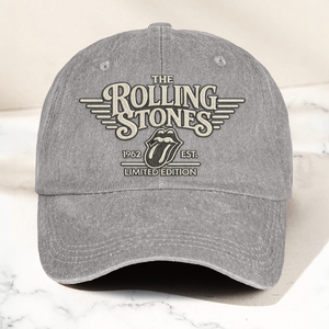The Rolling Stones Tongue Logo Est 1962 Denim Cap Retro Vintage Dad Cap Gift For Dad (With Box)