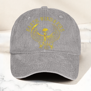 Earth Wind Fire Vintage Gold Egyptian Falcon Logo Denim Cap Retro Vintage Dad Cap Gift For Dad (With Box)