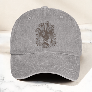 Willie Nelson Portrait Denim Cap Retro Music Willie Nelson Cap Gift For Dad (With Box)