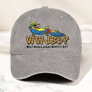 What Would Jimmy Buffett Do Denim Cap Retro Jimmy Buffett Merch Dad Hat (With Box)