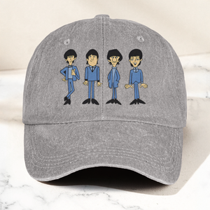 The Beatles Cartoon Series Denim Cap Retro The Beatles Tribute Merch Dad Hat (With Box)