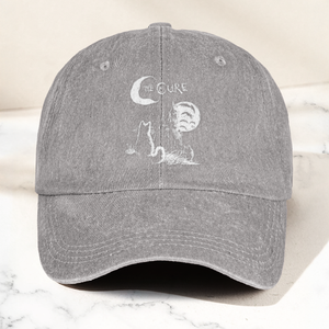 The Cure Vintage Cat Moon Denim Cap Vintage The Cure Band Album Merch Gift for Dad (With Box)