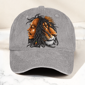 Bob Marley Lion of Judah Reggae Music Merch Vintage Rasta Graphic Denim Cap Retro Vintage Dad Cap Gift For Dad (With Box)