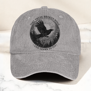 Broken Wings Mr Mister Take These Broken Wings Lyrics Denim Cap Retro Vintage Dad Cap Gift For Dad (With Box)