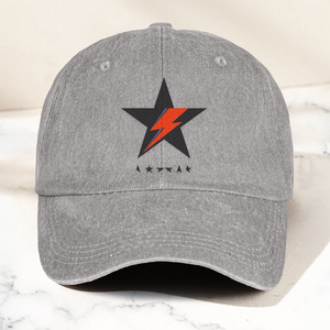 David Bowie Blackstar Ziggy Lightning Denim Cap Retro Music Cap Gift For Dad (With Box)