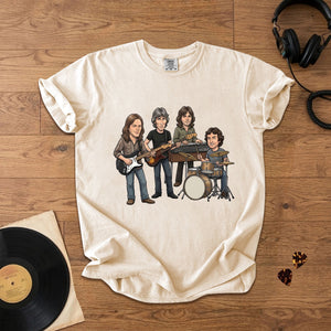 Pink Floyd Inspired Cartoon Band Comfort Tee Classic Rock Graphic T-Shirt