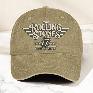 The Rolling Stones Tongue Logo Est 1962 Denim Cap Retro Vintage Dad Cap Gift For Dad (With Box)