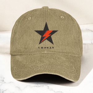 David Bowie Blackstar Ziggy Lightning Denim Cap Retro Music Cap Gift For Dad (With Box)