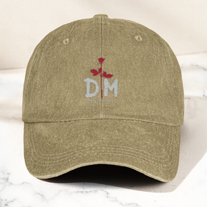 DM Rose Denim Cap Minimalist Depeche Mode Inspired Dad Hat (With Box)