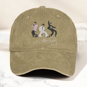 Elvis Presley With Sign Graphic Denim Cap Vintage Elvis Presley Album Merch Gift for Dad (With Box)