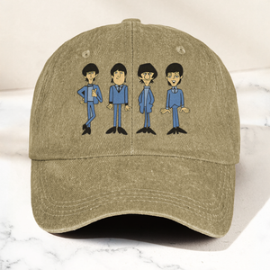 1965 Beatles Cartoon Series Denim Cap Retro The Beatles Merch Gift for Dad (With Box)