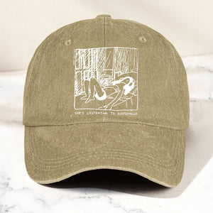 She's Listening to Radiohead Denim Cap Retro Radiohead Tribute Merch Dad Hat (With Box)