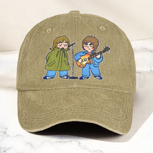 Noel & Liam Gallagher Oasis Denim Cap Vintage Oasis Merch Gift for Dad (With Box)