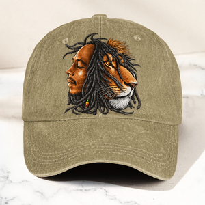 Bob Marley Lion of Judah Reggae Music Merch Vintage Rasta Graphic Denim Cap Retro Vintage Dad Cap Gift For Dad (With Box)