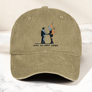 Wish You Were Ween Pink Floyd Denim Cap Retro Pink Floyd Merch Gift for Dad (With Box)