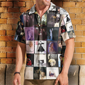 Stevie Nicks Hawaiian Shirt – Album Cover Collage Classic Rock Summer Button Up