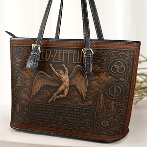 Led Zeppelin Handbag, Tote Bag and Wallet Set, Stairway to Heaven Inspired Vintage Rock Music Accessories