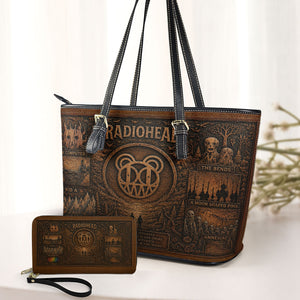 Radiohead Handbag, Tote Bag and Wallet Set - Premium Retro Music Merchandise Gift