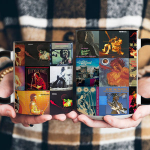 Jimi Hendrix Accent Mug Classic Album Cover Collage Gift for Music Fans