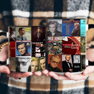 George Jones Accent Mug Classic Album Cover Collage Gift for Country Music Fans